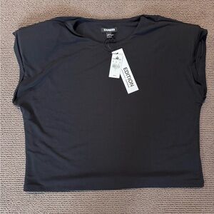 Express Edition Women's Black Cap Sleeve Top